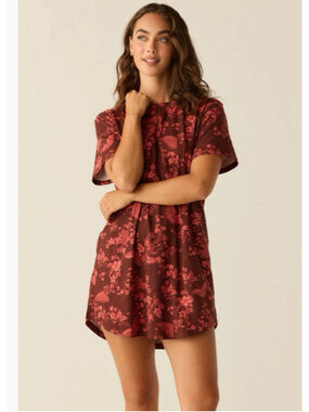 Mason Grey Alaina Cloud Jersey Shirt Dress in Botanical Size M